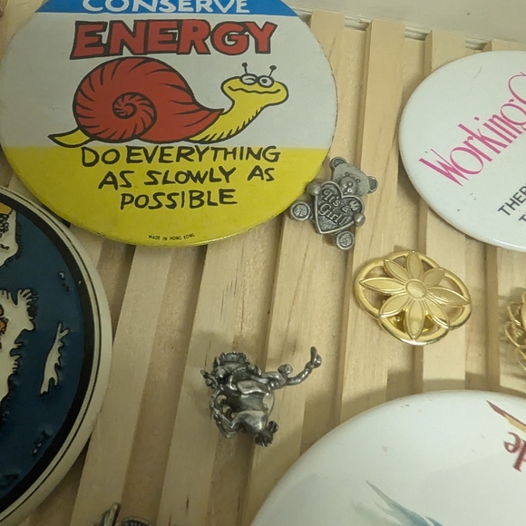 Lot Pinback Button Badges Lapel Pin Assorted Angel Pins Disney + - Picture 6 of 9